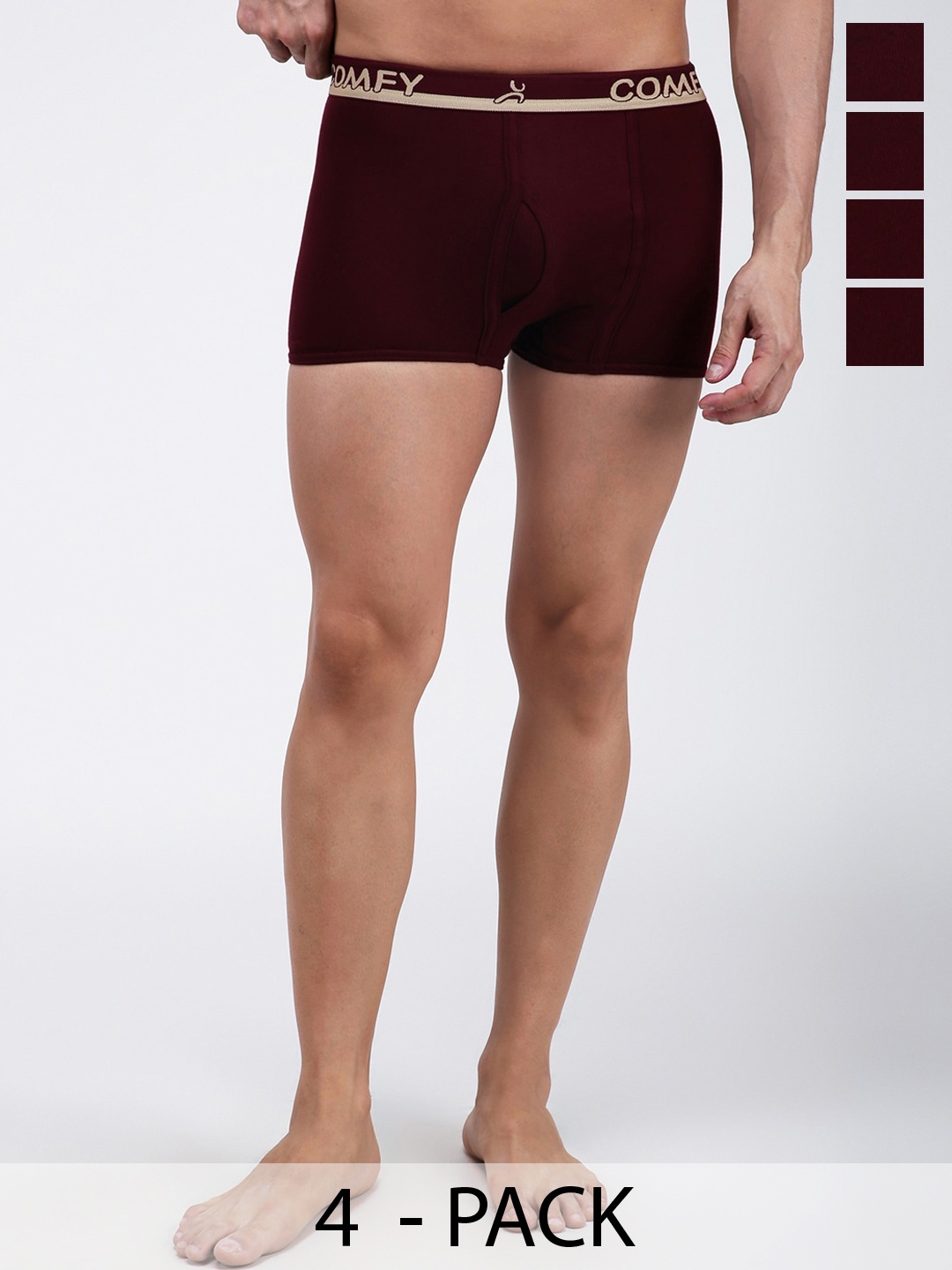 

AMUL COMFY Pack Of 3 Pure Cotton Trunks AC-MTROE-MAR-S-3PC, Maroon