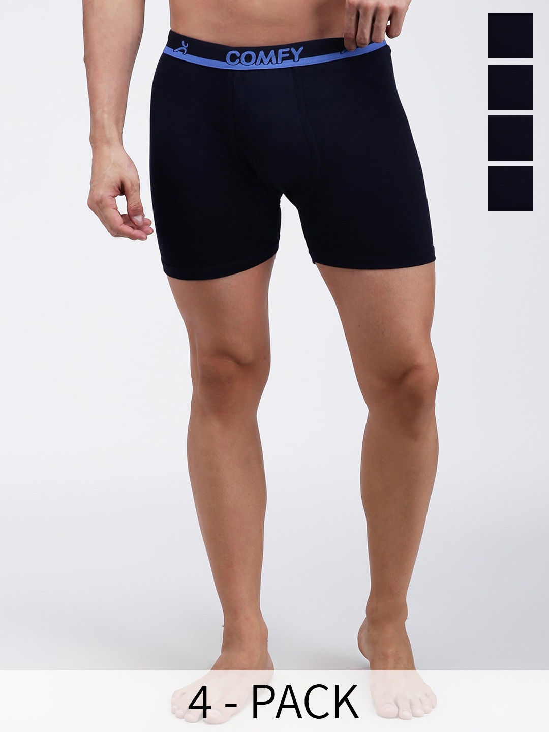 

AMUL COMFY Pack Of 4 Pure Cotton Trunks AC-LPTROE-NVY-2XL-4PC, Navy blue
