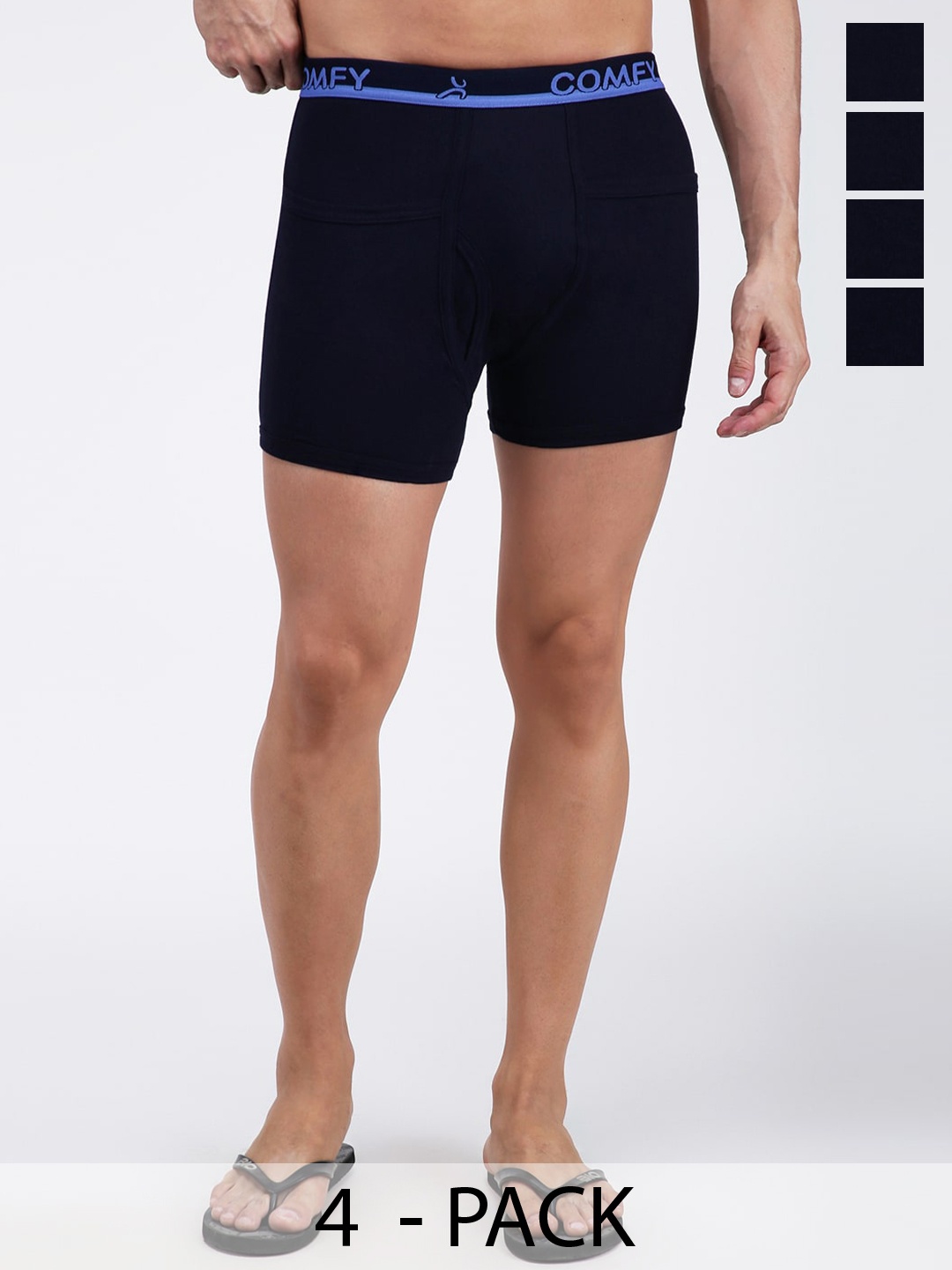 

AMUL COMFY Pack Of 4 Pure Cotton Trunks AC-PCLTROE-NVY-4XL-4PC, Navy blue