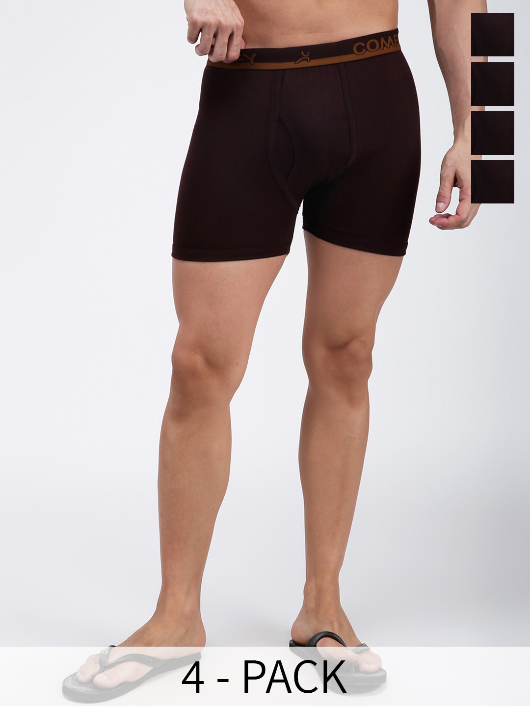 

AMUL COMFY Pack Of 3 Pure Cotton Trunks AC-LPTROE-CB-L-3PC, Coffee brown