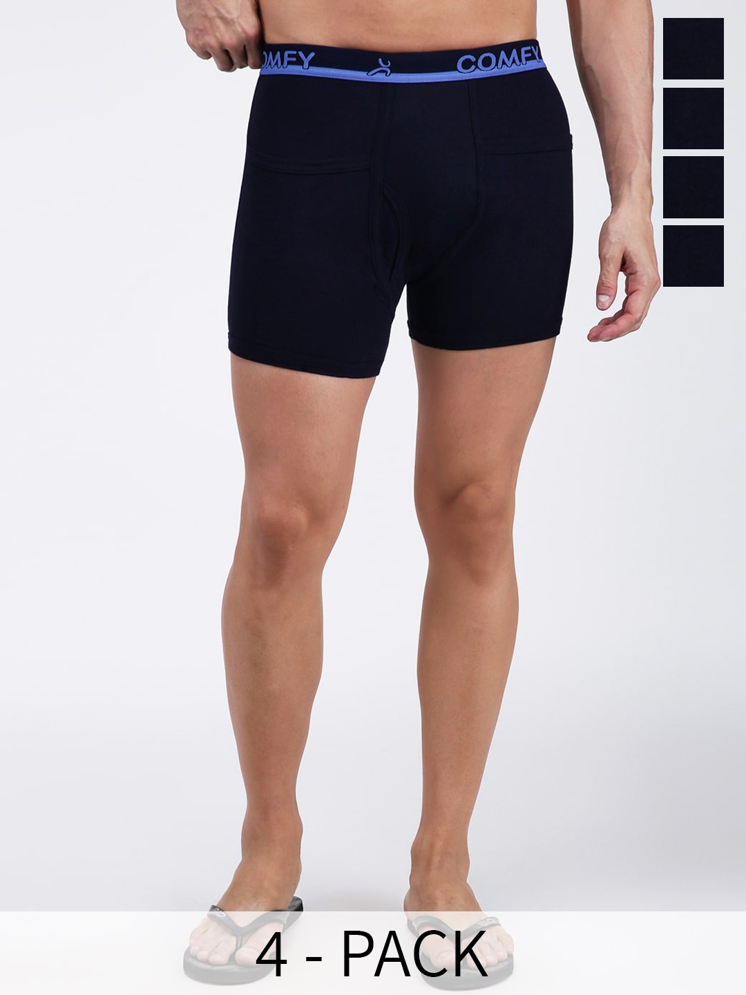 

AMUL COMFY Pack Of 4 Pure Cotton Trunks AC-PCLTROE-NVY-S-4PC, Navy blue