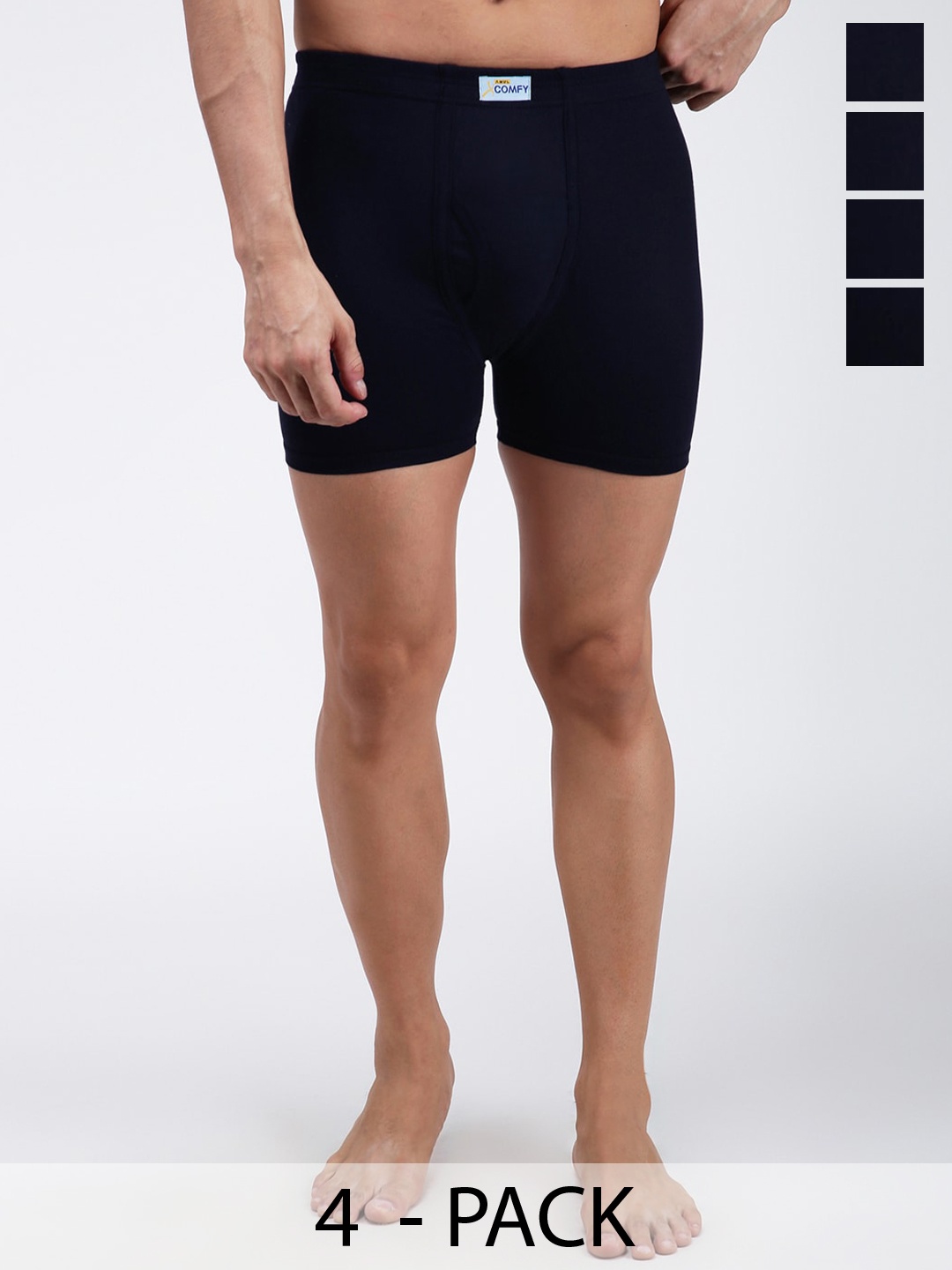 

AMUL COMFY Pack Of 4 Pure Cotton Trunks AC-FCTRIE-NVY-S-4PC, Navy blue