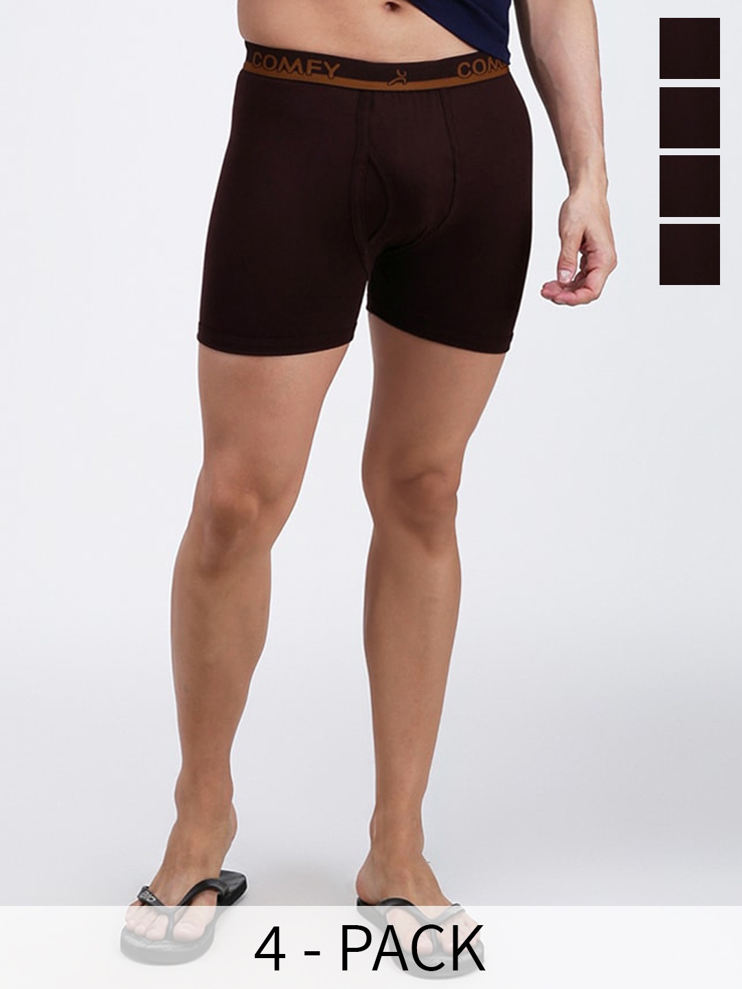 

AMUL COMFY Pack Of 4 Pure Cotton Trunks AC-LPTROE-CB-XL-4PC, Coffee brown