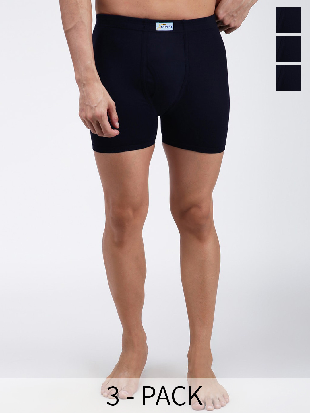 

AMUL COMFY Men Pack Of 3 Cotton Trunks AC-FCTRIE-NVY-XS-3PC, Navy blue