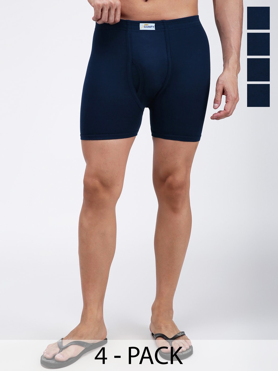 

AMUL COMFY Pack Of 4 Pure Cotton Trunks AC-FCTRIE-AF-XS-4PC, Blue