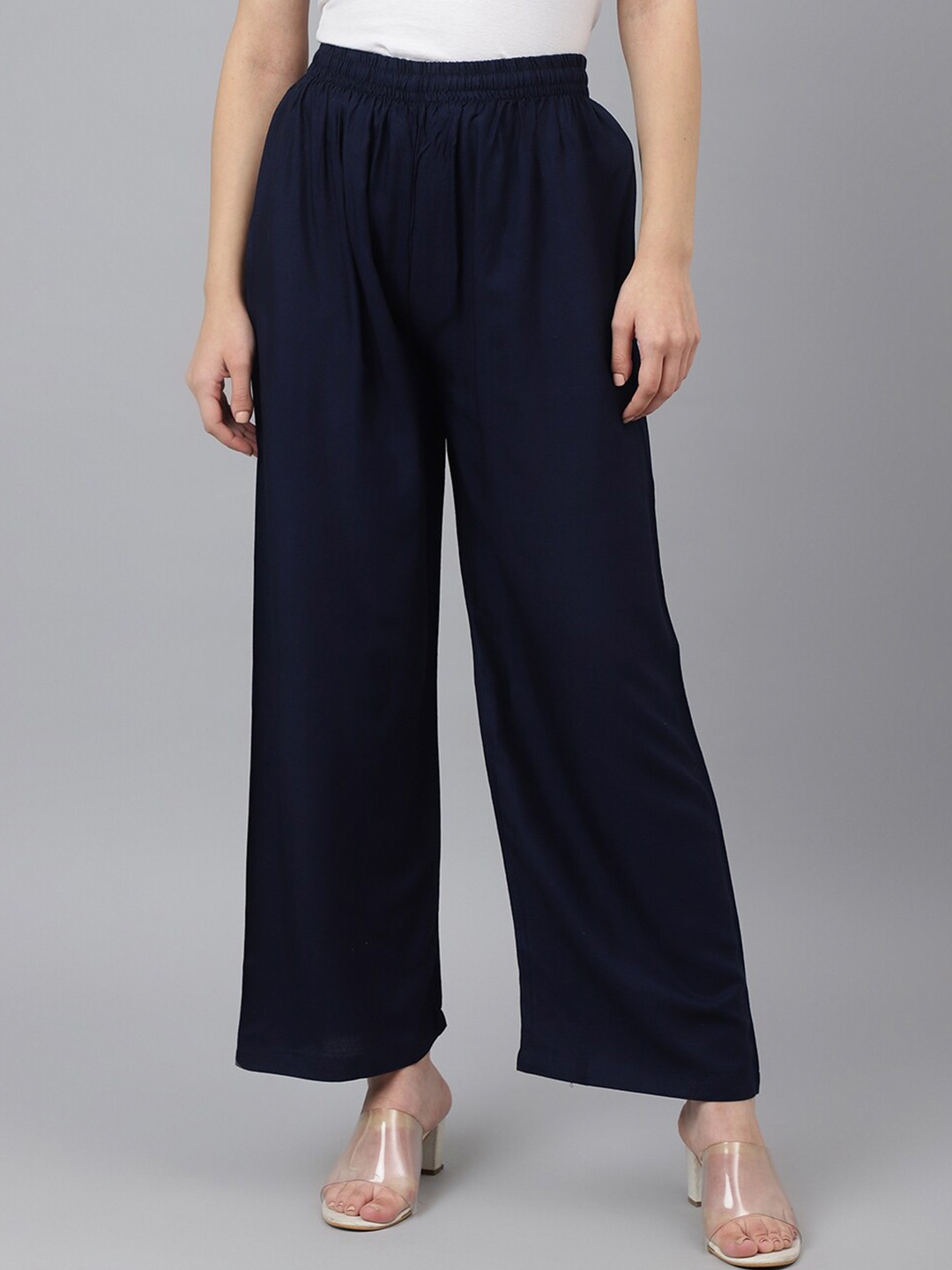 

ADAA JAIPUR Wide Leg Ethnic Palazzo, Navy blue