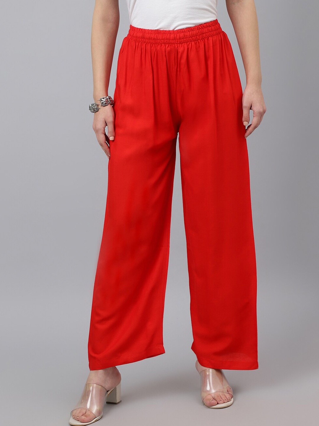 

ADAA JAIPUR Wide Leg Ethnic Palazzo, Red