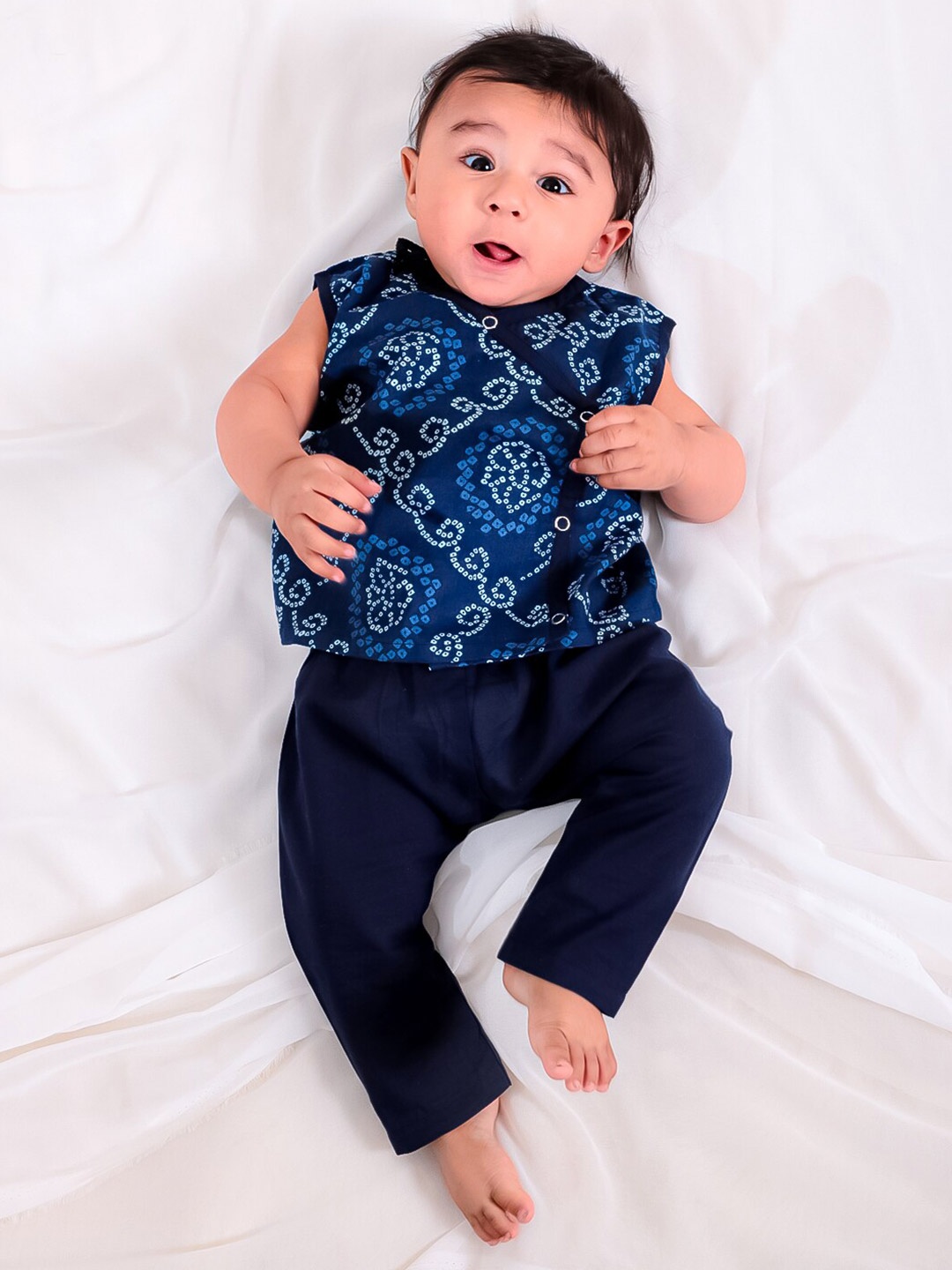 

BownBee Infants Printed Pure Cotton Kurta With Pyjamas, Blue