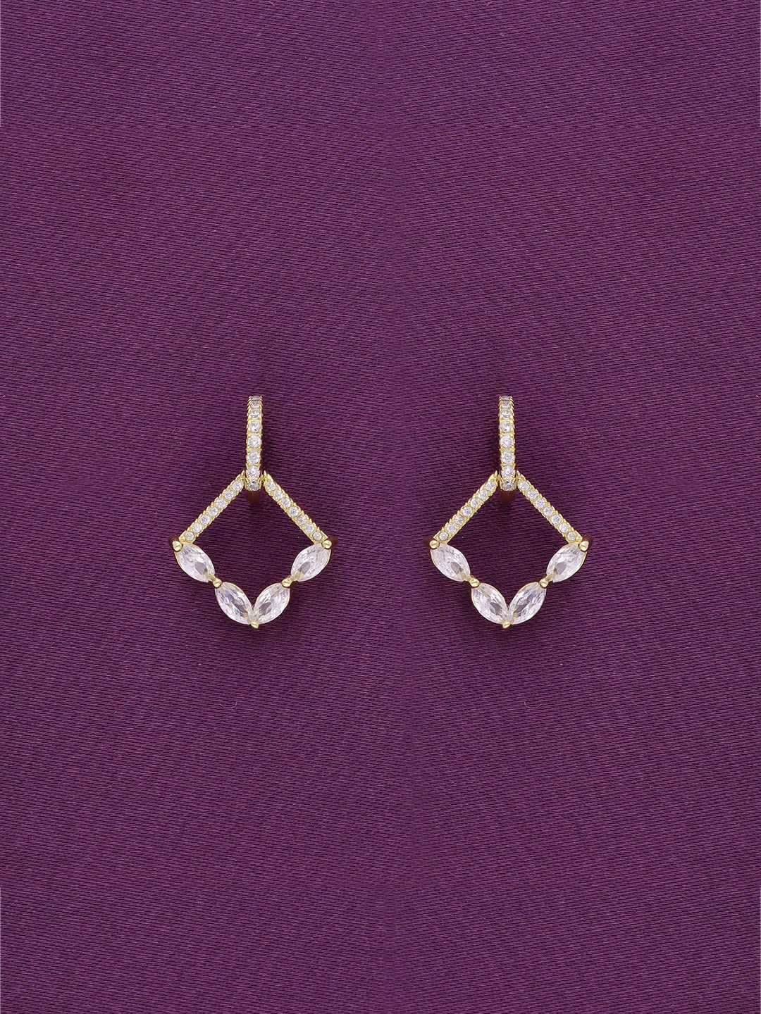 

KAI JEWEL Gold-Plated 92.5 Sterling Silver Contemporary Drop Earrings