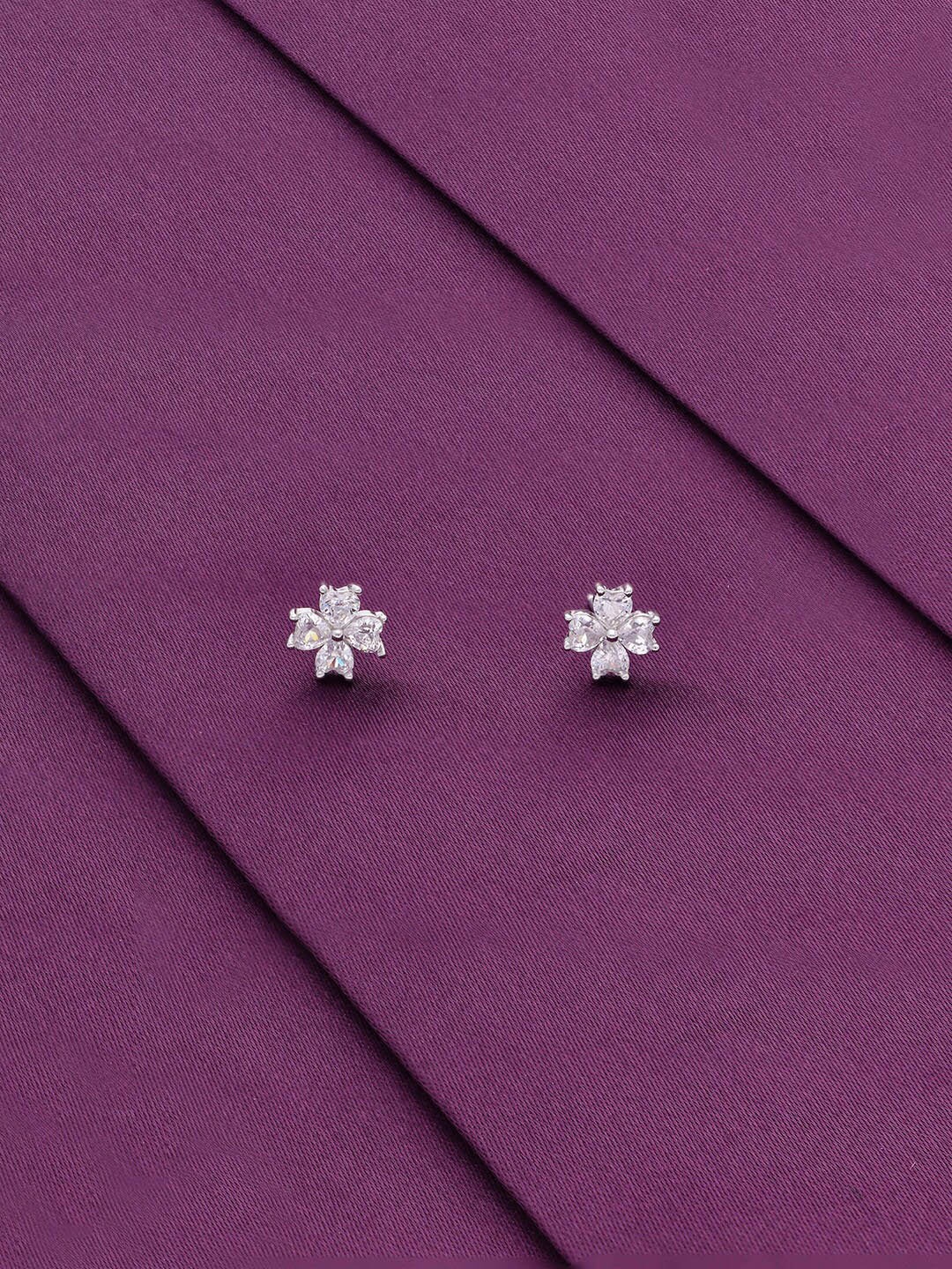 

KAI JEWEL 92.5 Sterling Silver Floral Studs Earrings