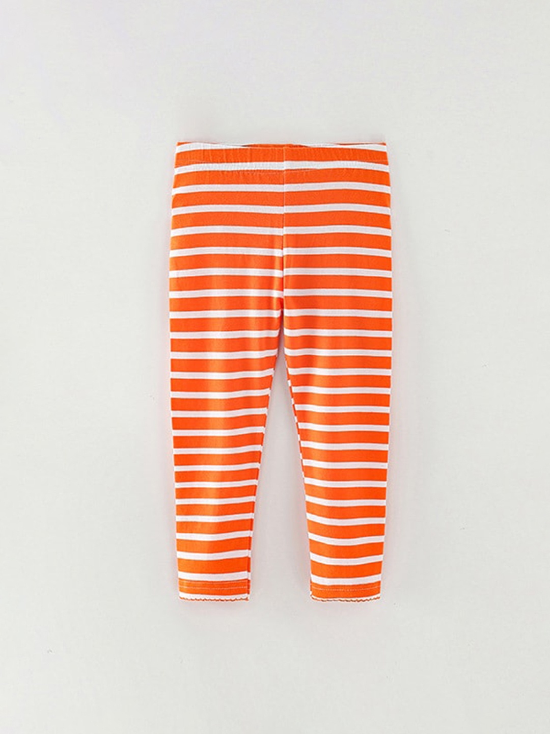 

StyleCast Kids Striped Cotton Ankle-Length Leggings, Orange