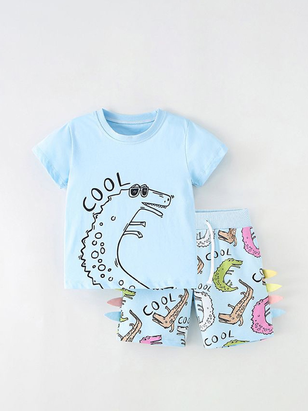 

StyleCast Boys Graphic Printed Pure Cotton T-shirt With Shorts, Blue