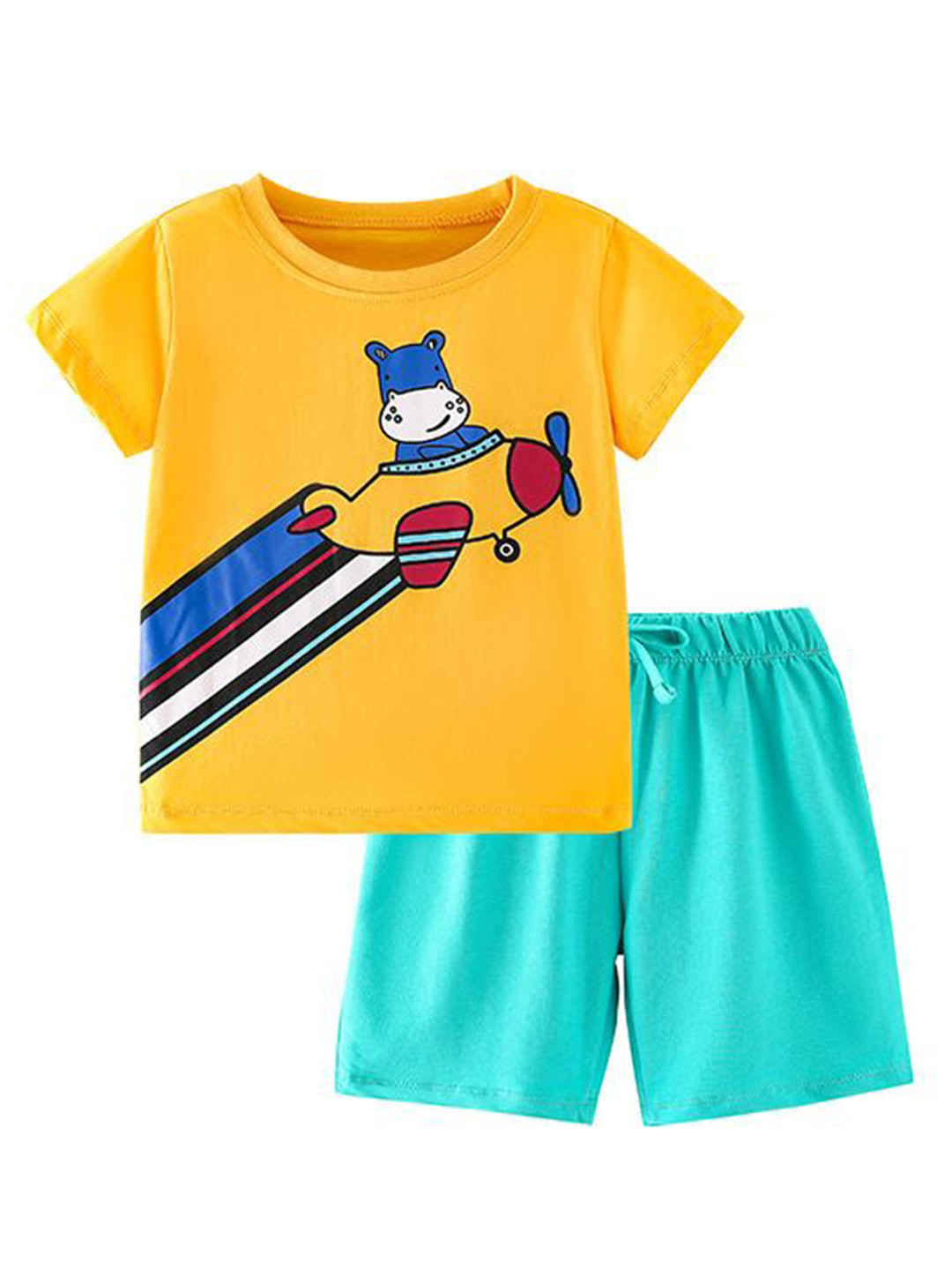 

StyleCast Boys Graphic Printed T-shirt With Shorts, Yellow