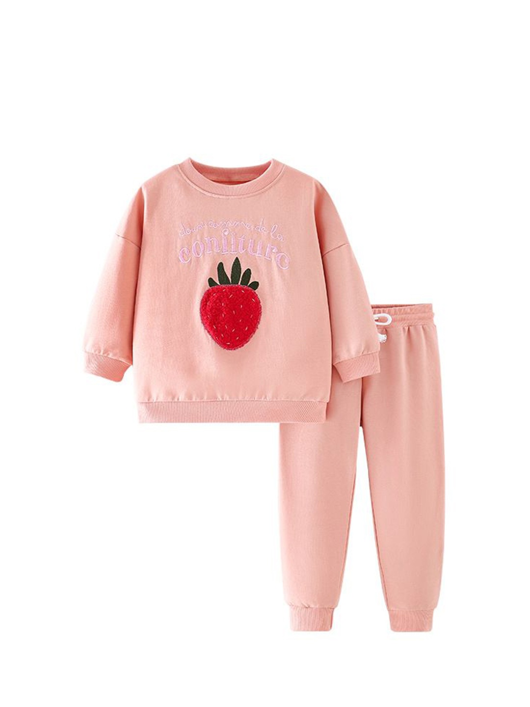 

StyleCast Girls Pink & Red Round Neck Long Sleeves T-shirt with Pyjamas