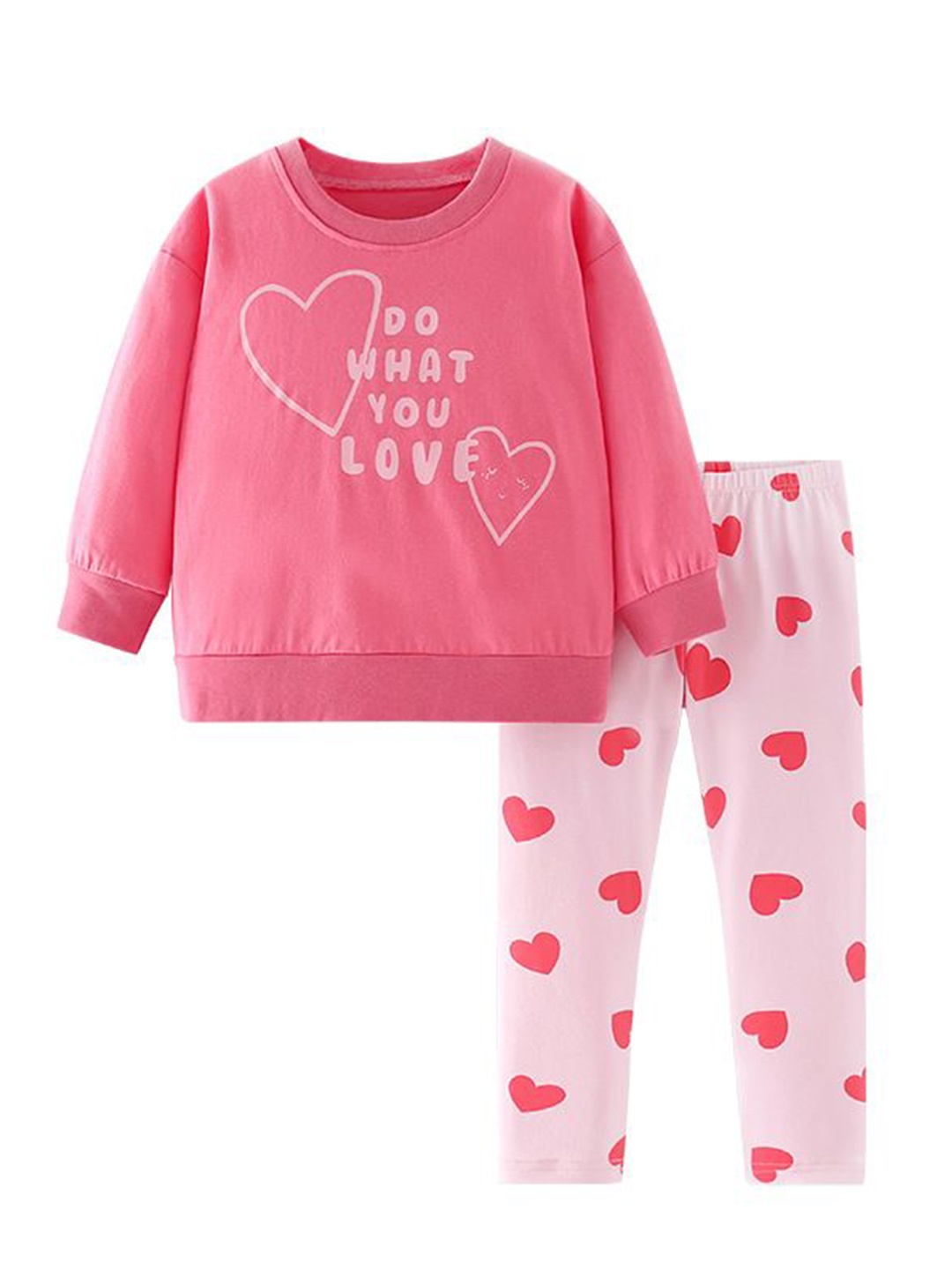 

StyleCast Girls Typography Printed Top With Trousers, Pink