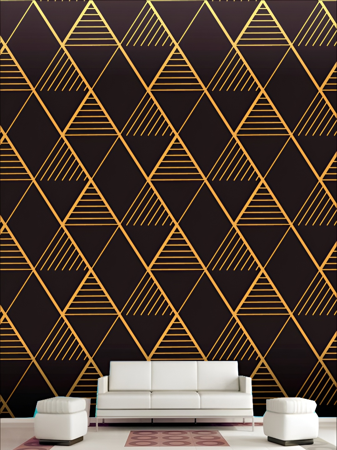 

KSHIRSA Brown & Orange Geometric Printed Self Adhesive Wallpaper