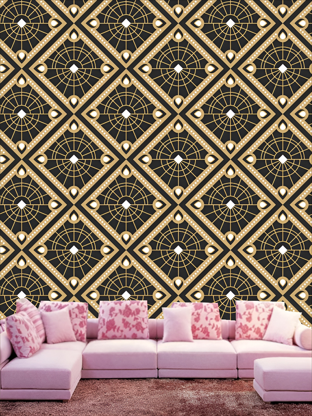 

KSHIRSA Brown & Beige 3D Printed Self-Adhesive Wallpaper