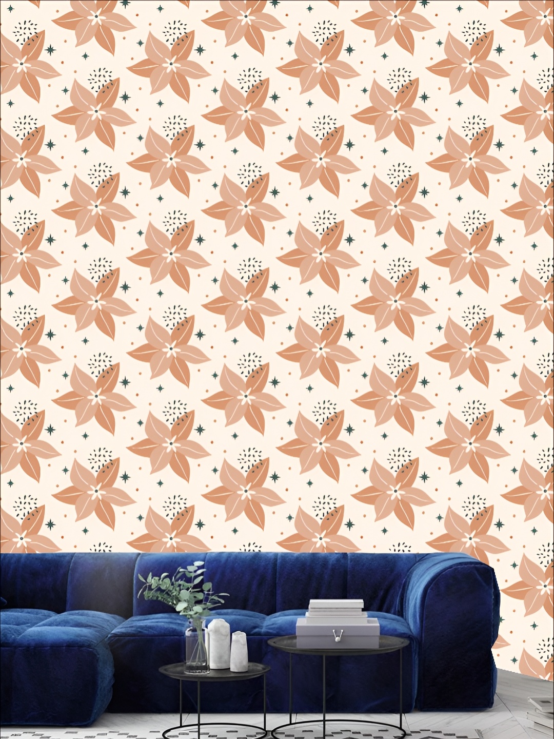 

KSHIRSA Brown & Grey Printed Self-Adhesive Wall Sicker