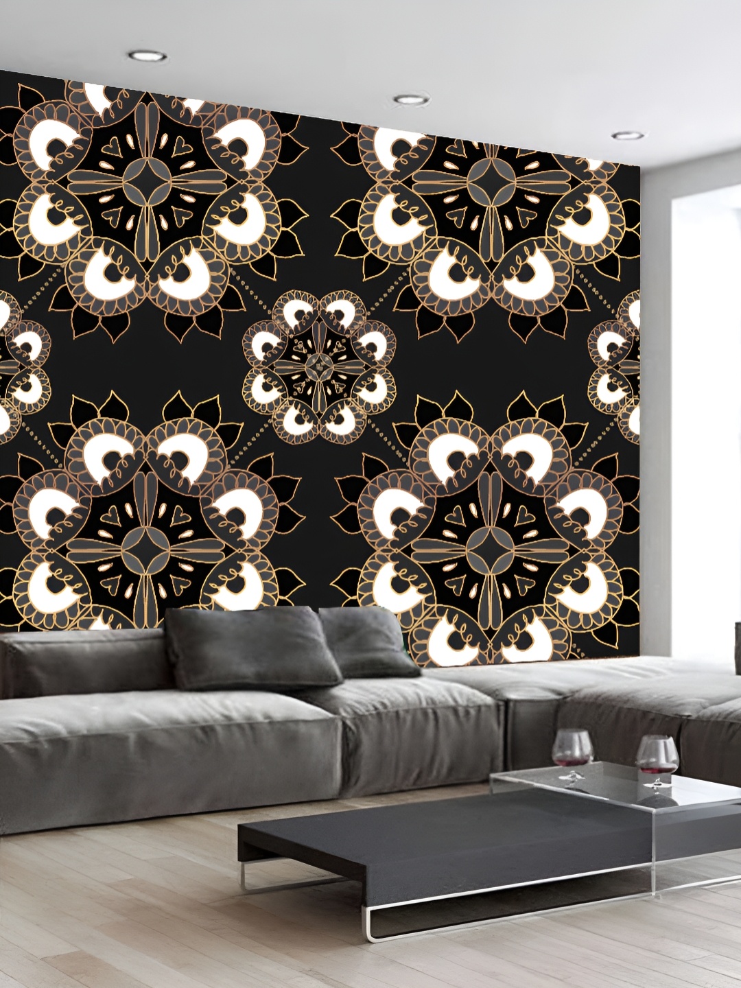 

KSHIRSA Black & White 3D Printed Self-Adhesive Wall Sticker