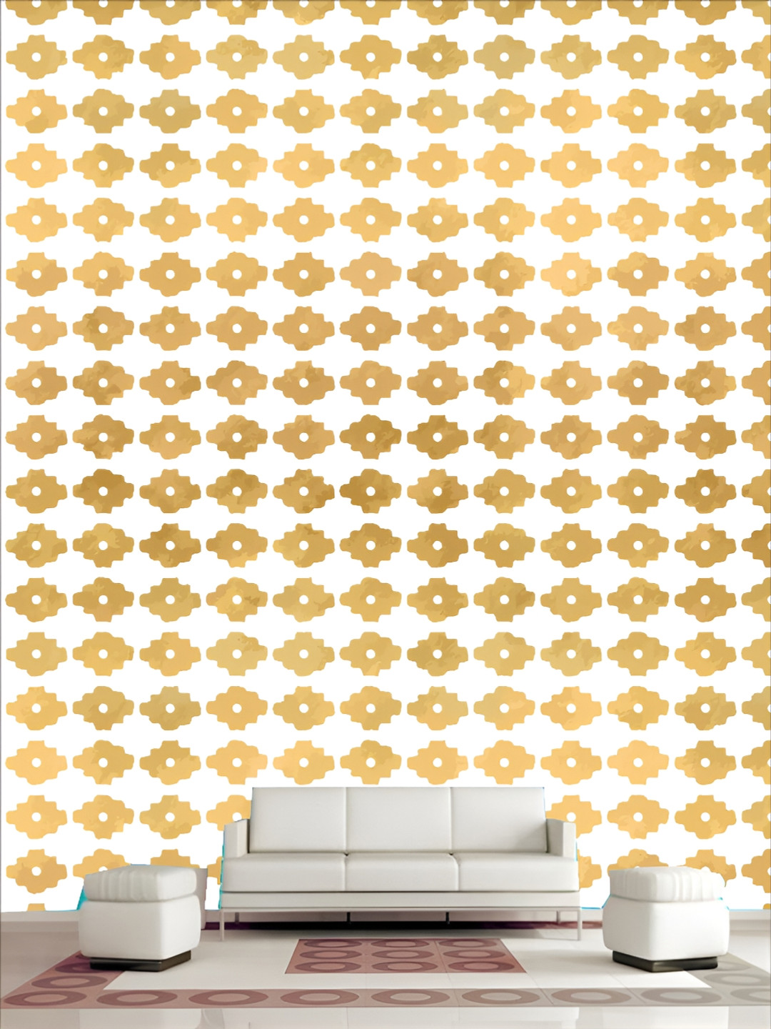 

KSHIRSA Brown & White 3D Printed Self-Adhesive Wallpaper