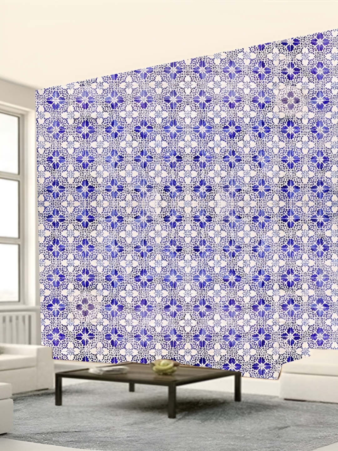 

KSHIRSA Blue & White 3D Printed Self-Adhesive Wall Sticker