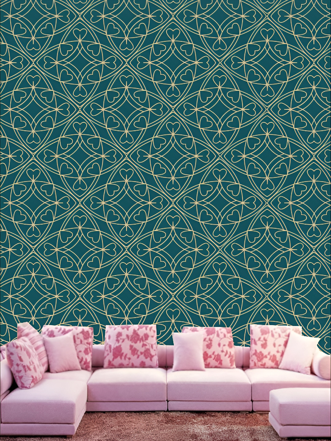

KSHIRSA Green & Beige 3D Printed Self-Adhesive Wall Sicker