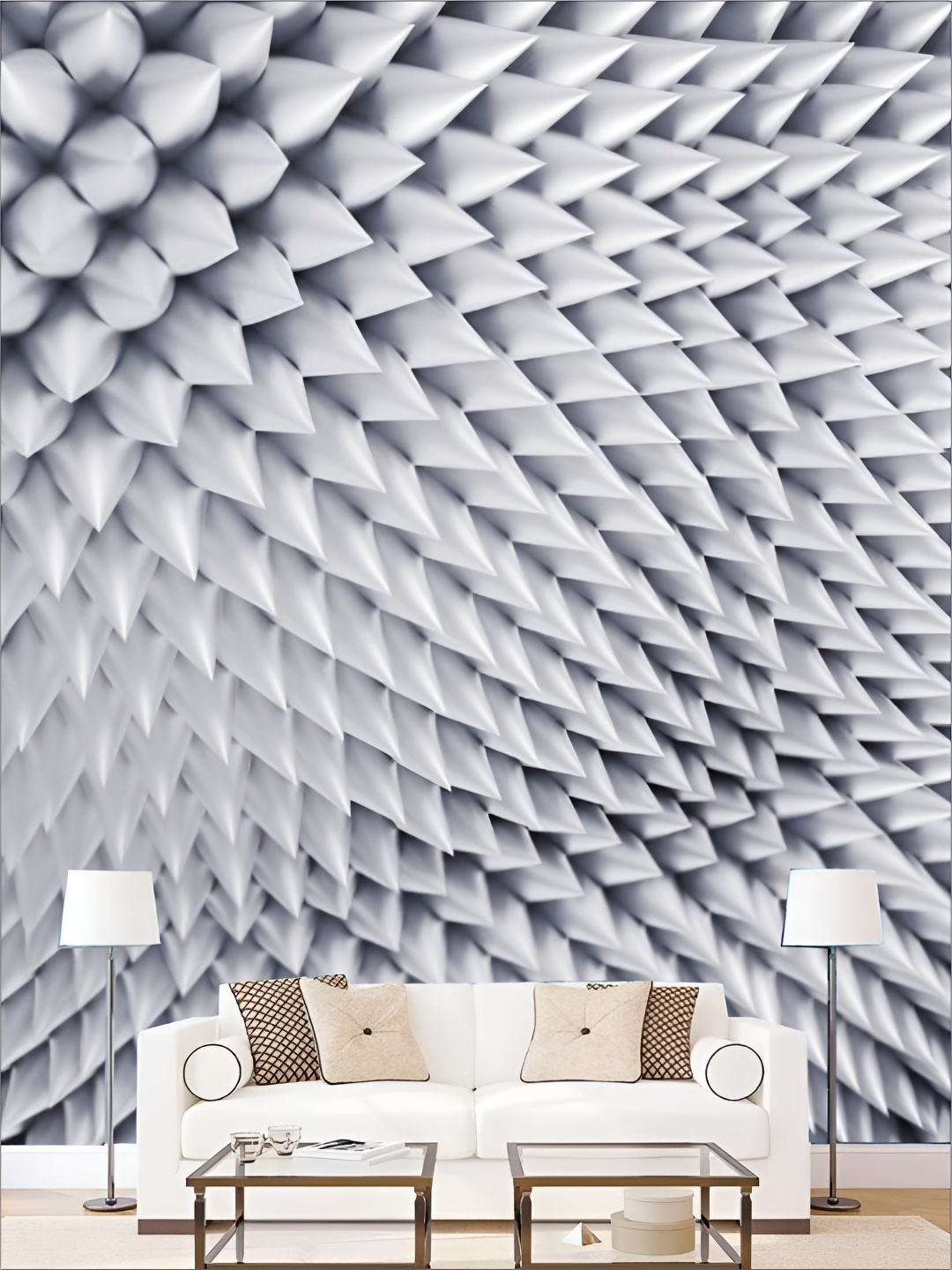 

KSHIRSA Grey 3D Printed Self-Adhesive Wallpaper