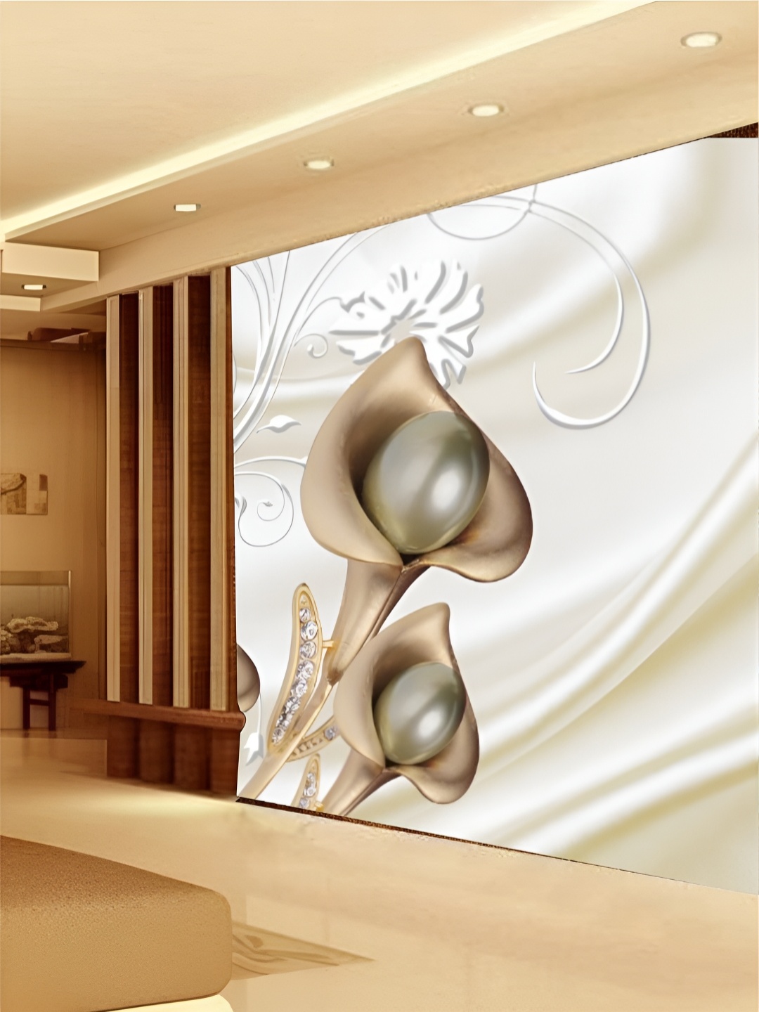 

KSHIRSA Cream Printed Self-Adhesive Wall Sicker