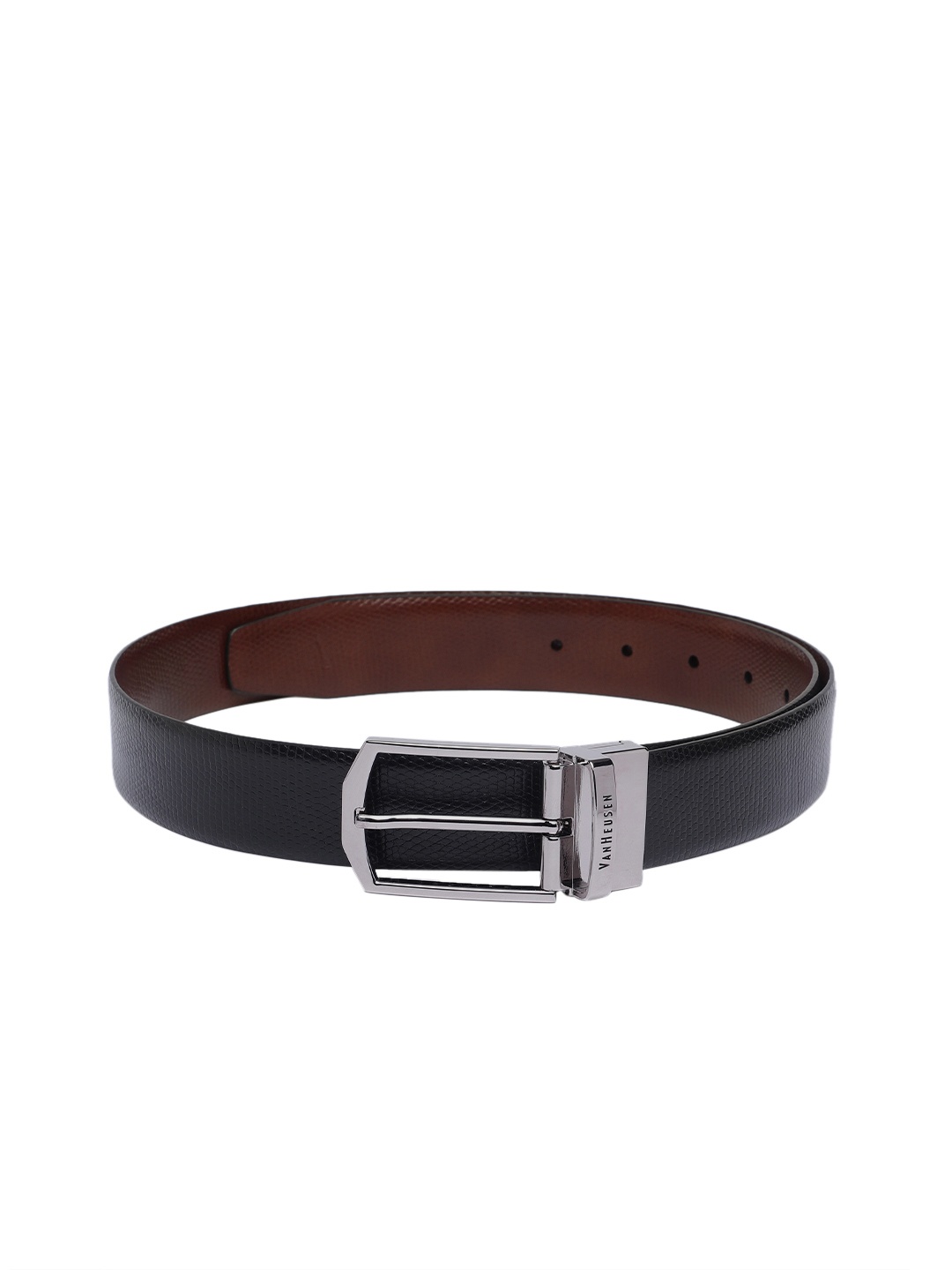 

Van Heusen Men Textured Leather Reversible Formal Belt, Black