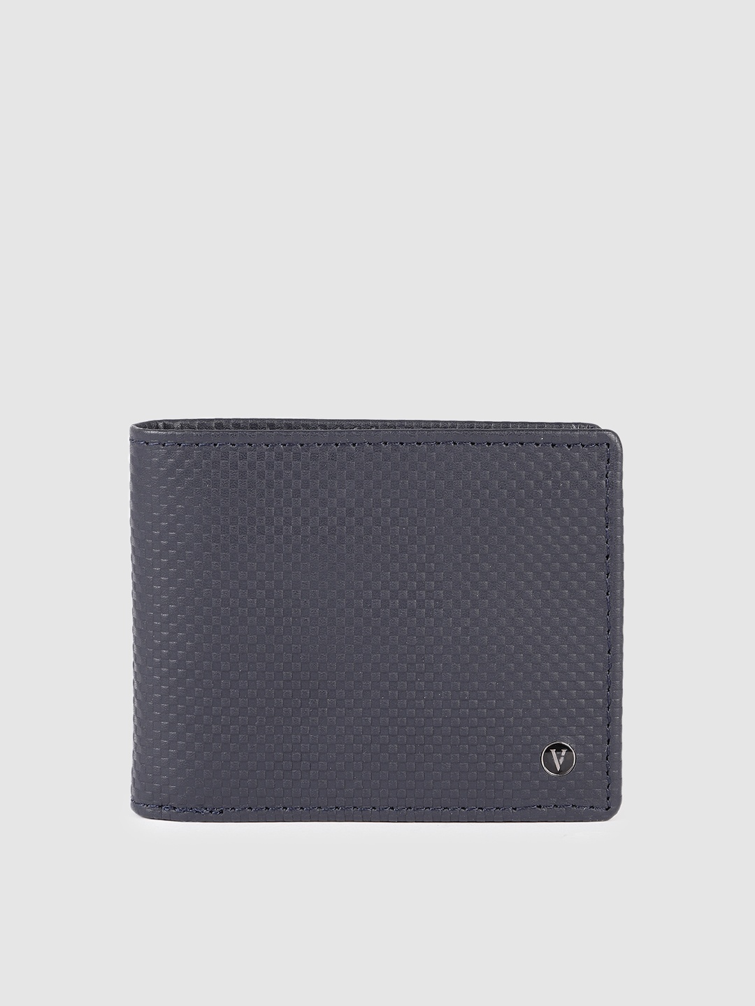 

Van Heusen Men Textured Leather Two Fold Wallet, Navy blue