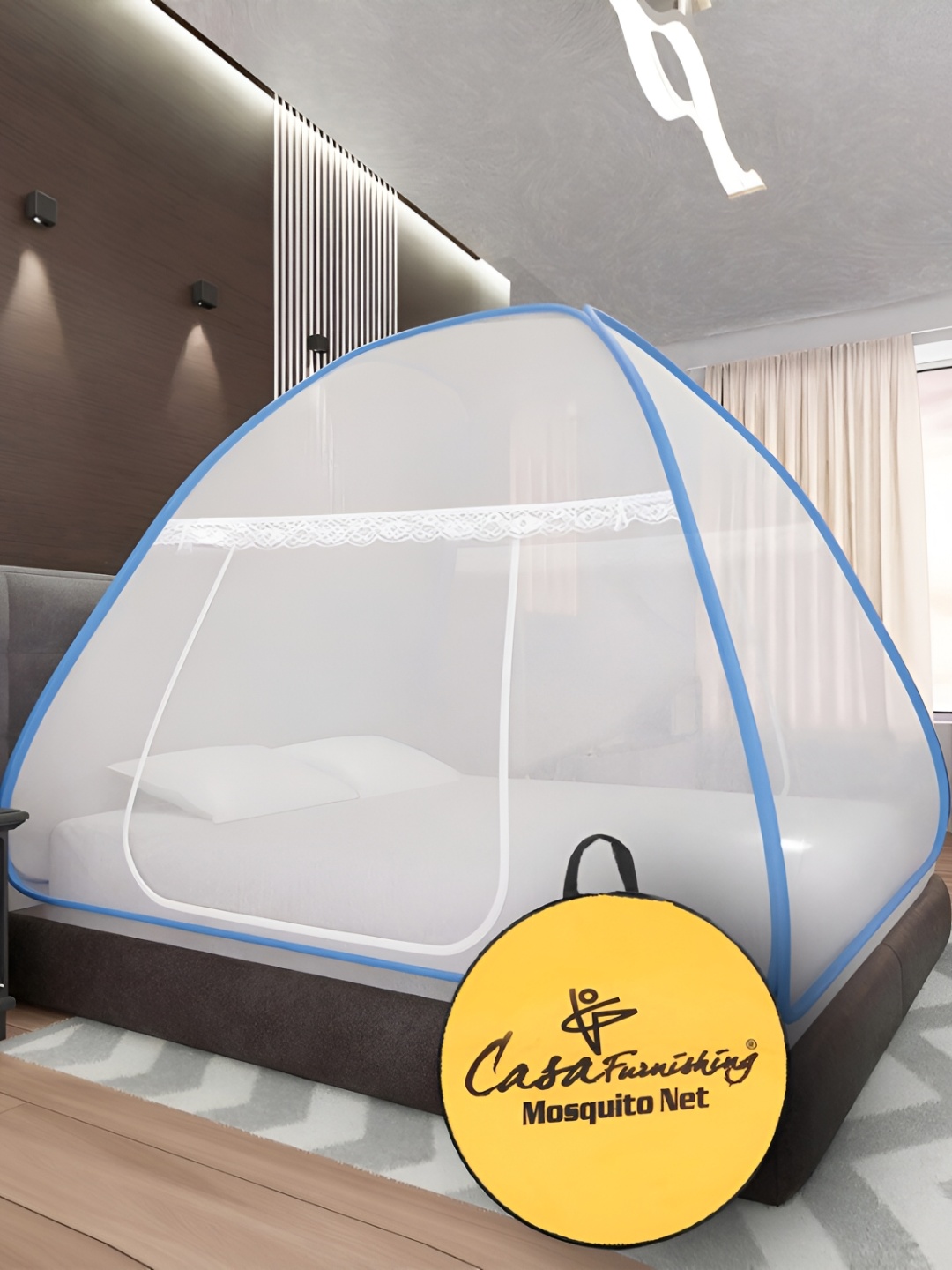 

Aura Blue & White King Size Tent Mosquito Net