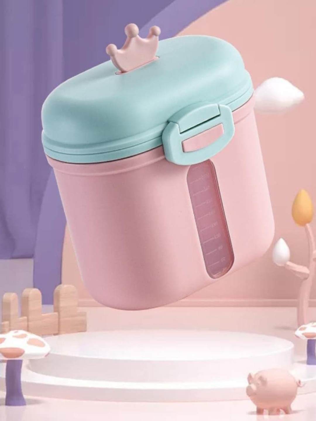 

GUCHIGU Kids Milk Powder Container With Spoon, Pink