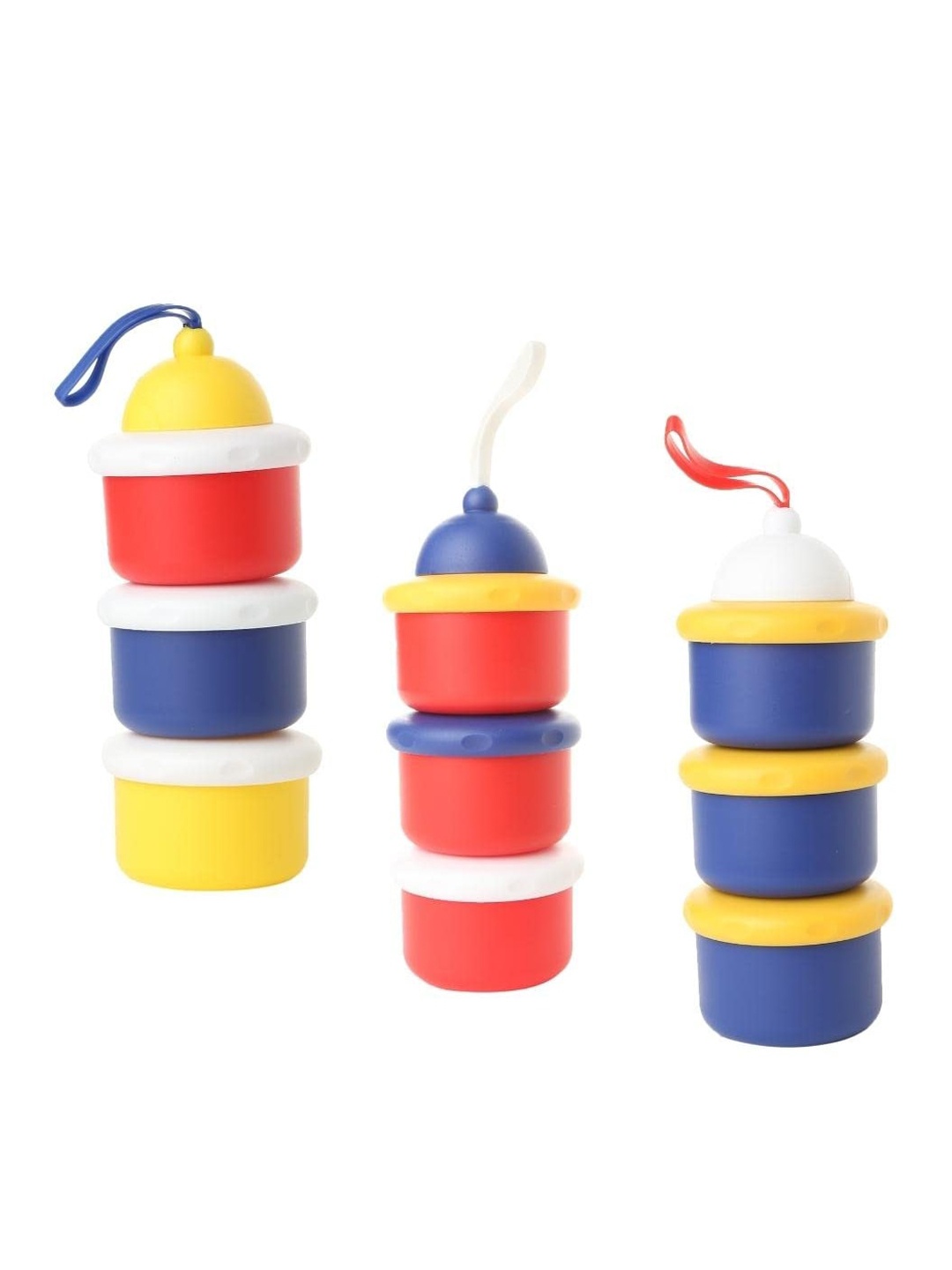 

GUCHIGU Red & Blue 3-Layer BPA Free Baby Portable Milk Powder Container