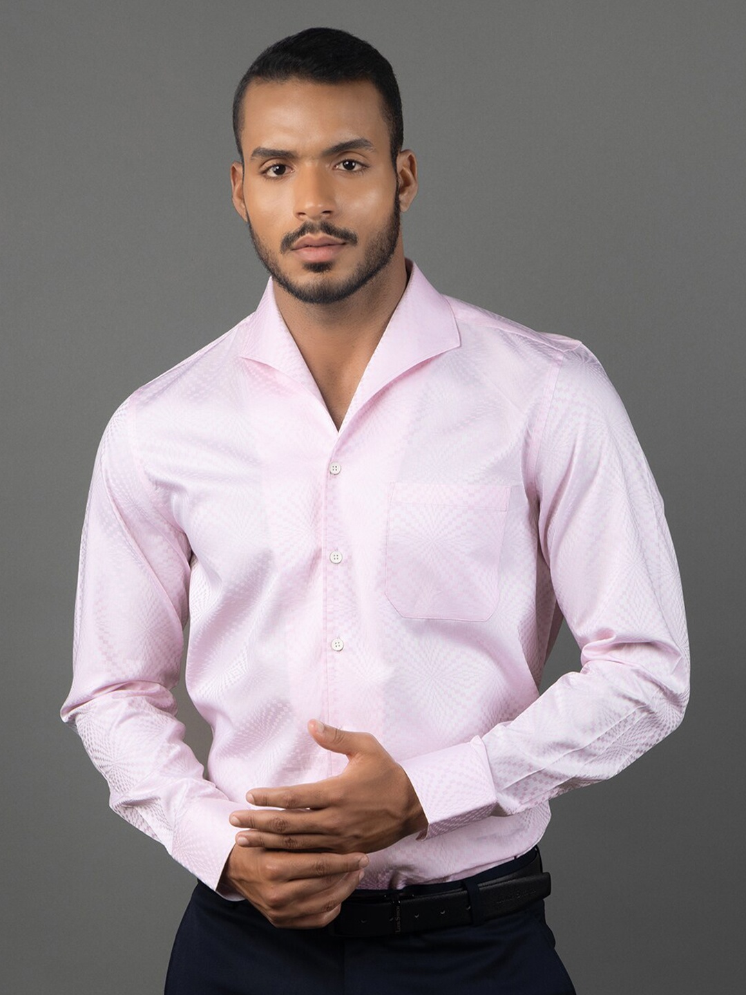 

LOUIS STITCH Comfort Cotton Opaque Formal Shirt, Pink
