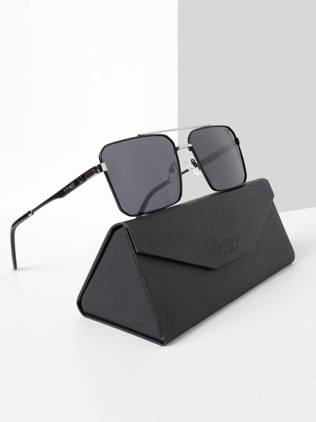 

Voyage Unisex Wayfarer Sunglasses with Polarised and UV Protected Lens-VY221013PMG5309, Black