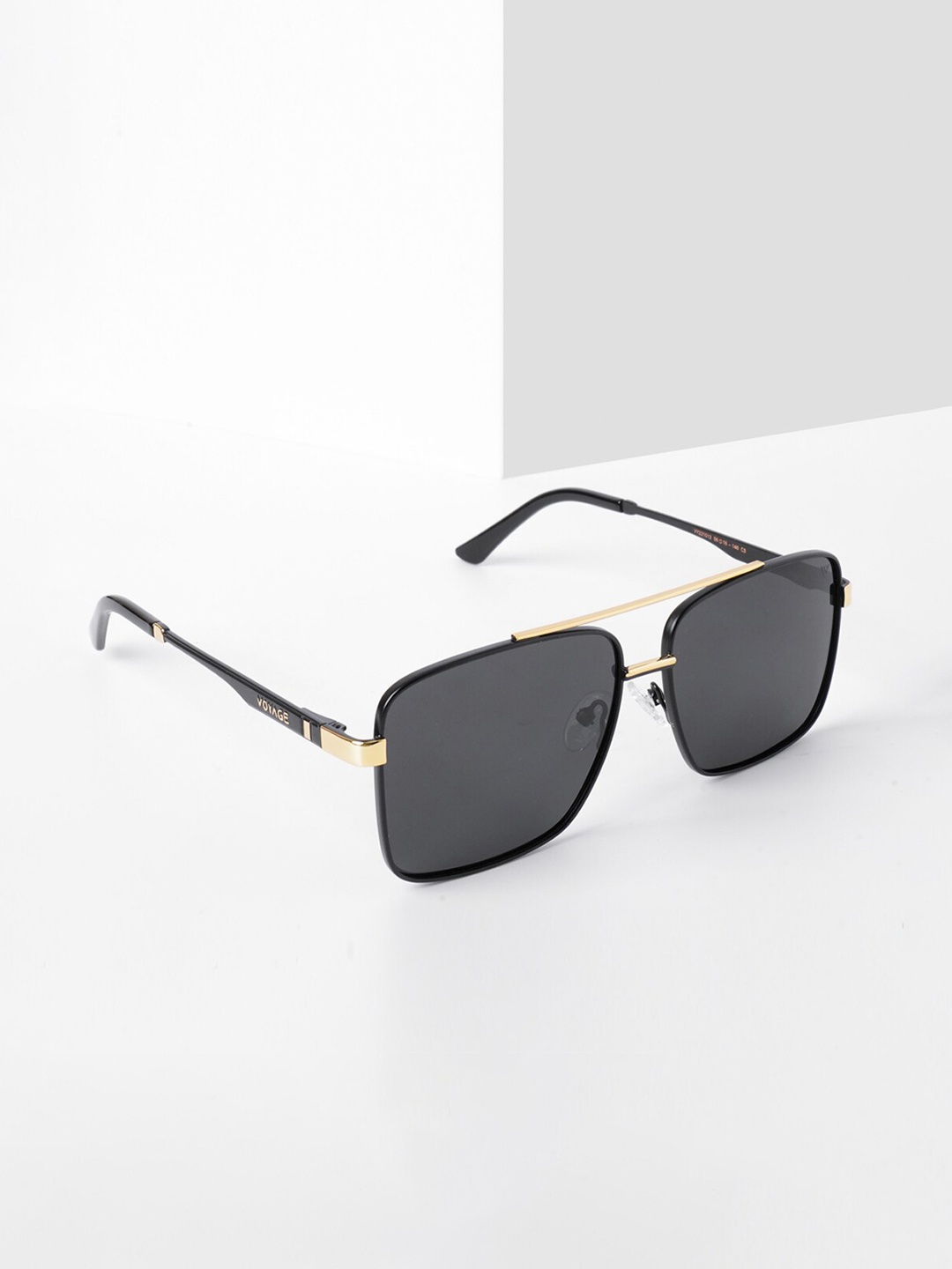 

Voyage Unisex Square Sunglasses with Polarised and UV Protected Lens VY221012PMG5305, Black