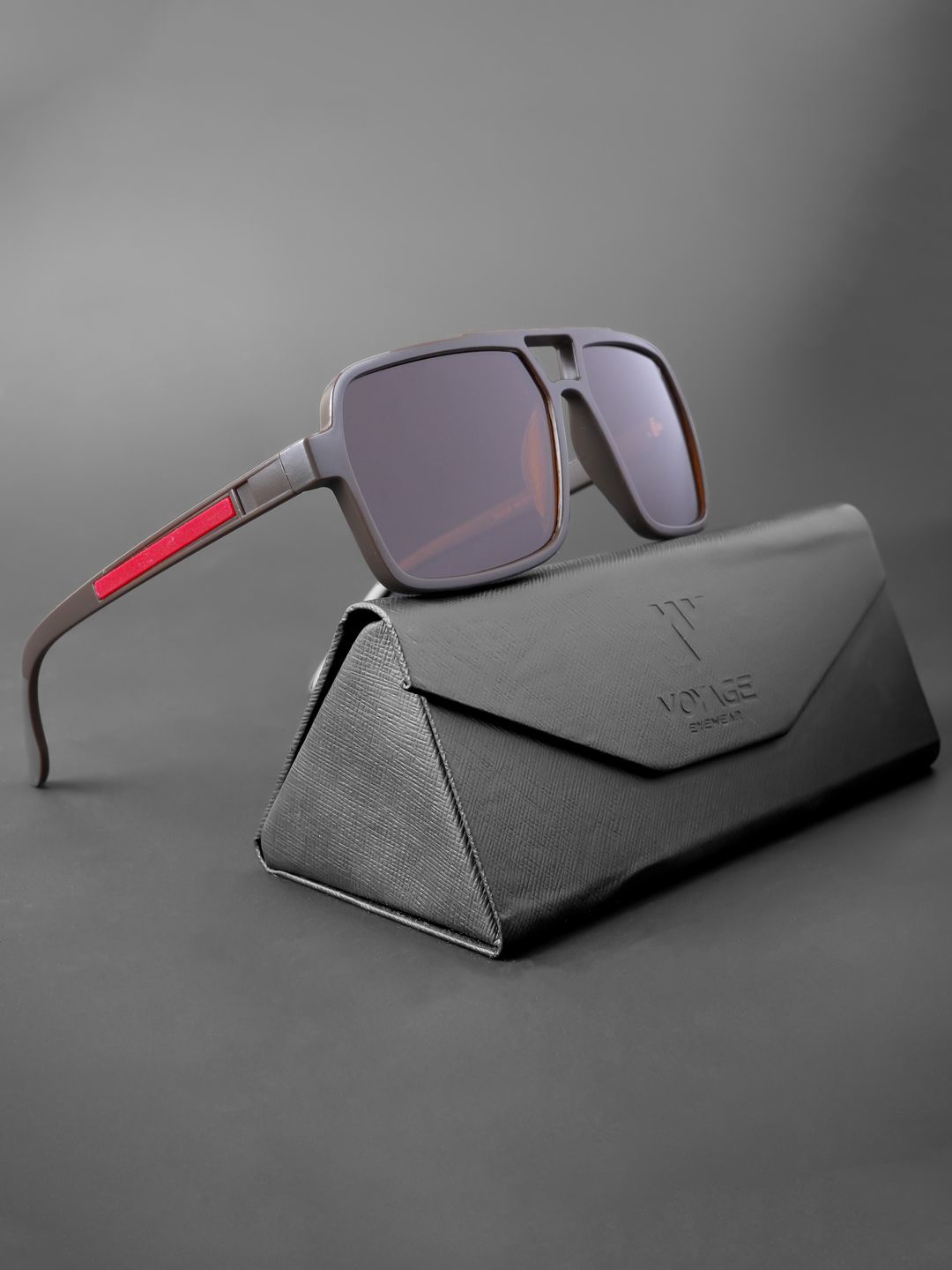 

Voyage Unisex Wayfarer Sunglasses with Polarised and UV Protected Lens-20228PMG5243, Brown