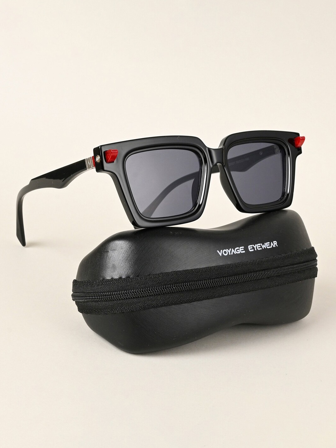 

Voyage Unisex Square Sunglasses with UV Protected Lens-23001MG4875, Black