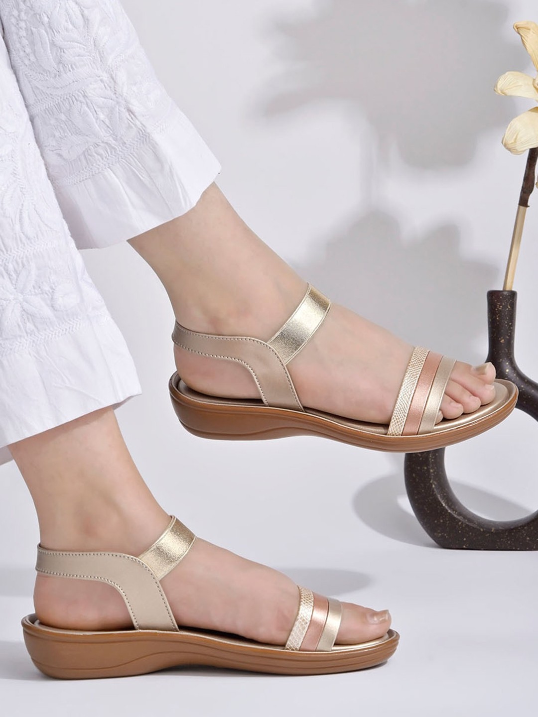 

Shoetopia Girls Open Toe Comfort Heels, Gold