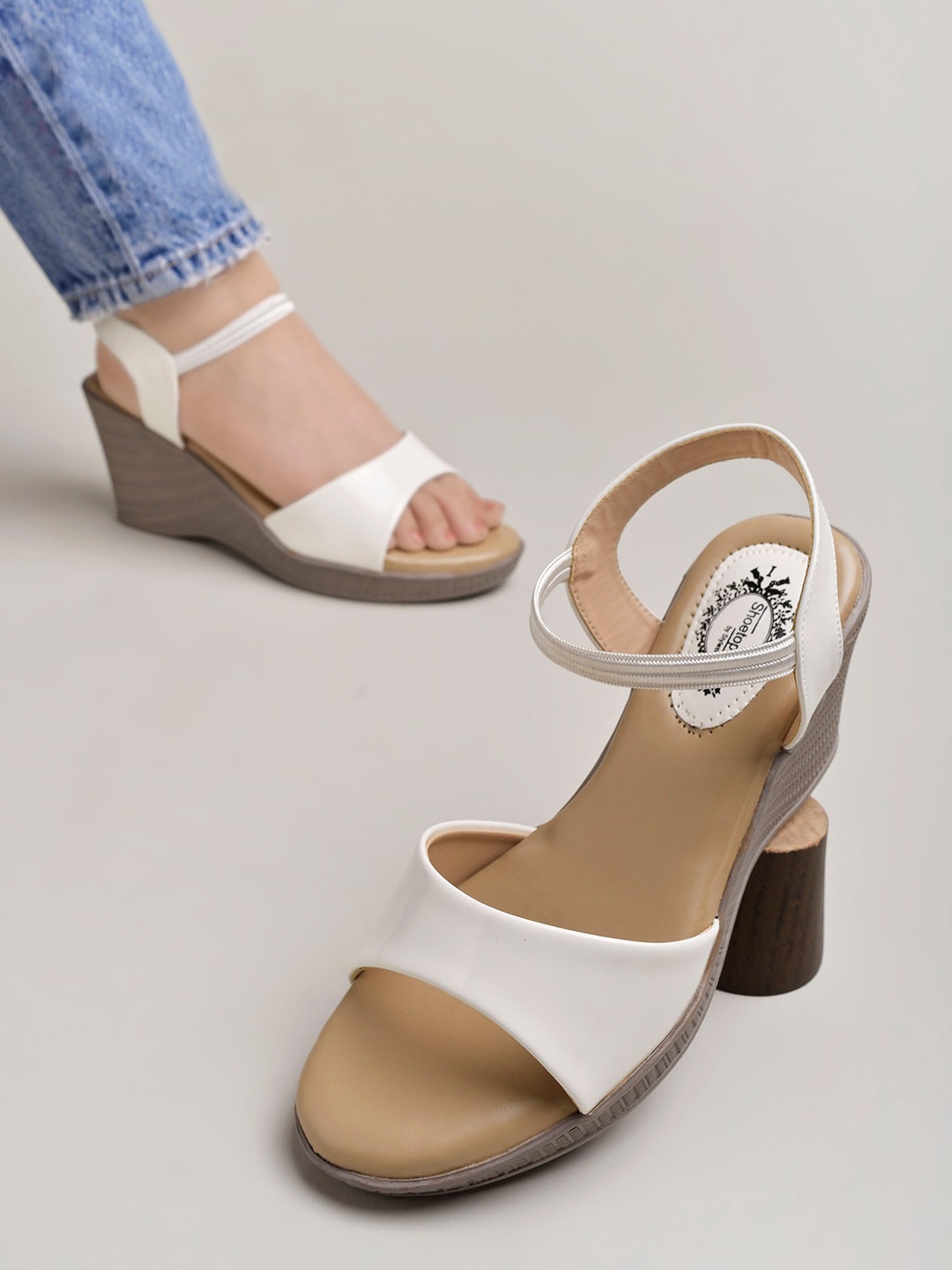 

Shoetopia Girls Open Toe Wedge Heels, White