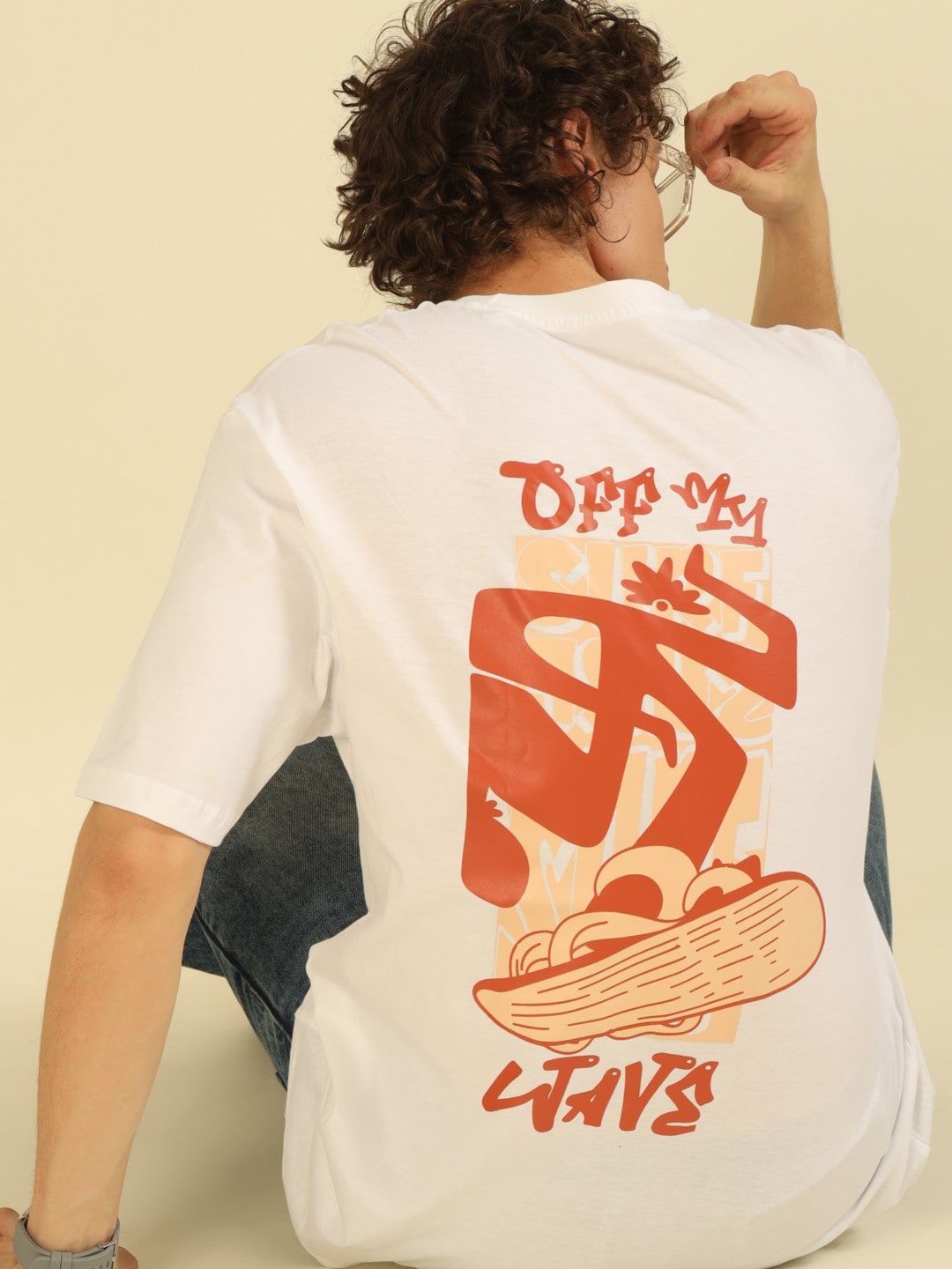 

recast Graphic Printed Cotton Oversized T-shirt, White