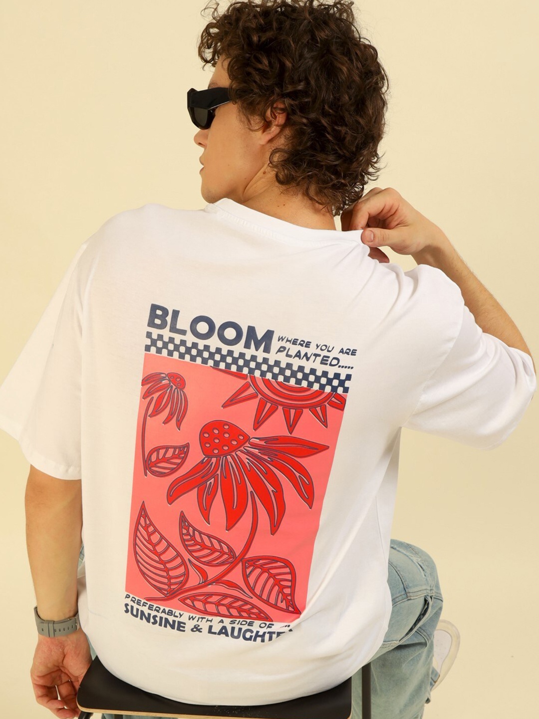 

recast Graphic Printed Cotton Oversized T-shirt, White
