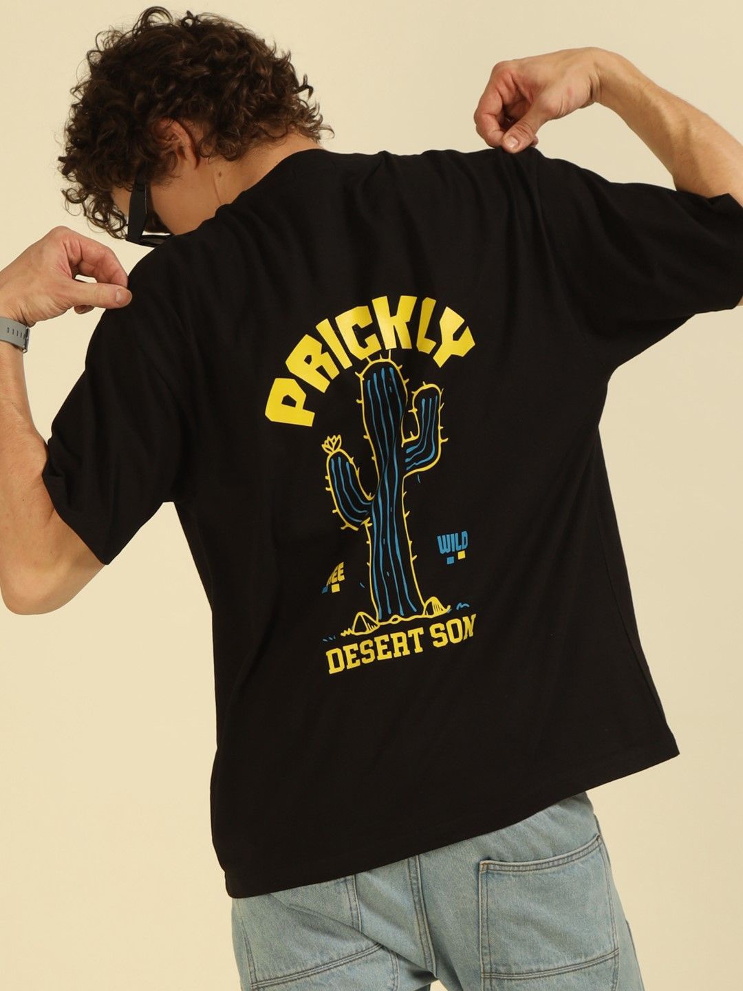 

recast Typography Printed Cotton Oversized T-shirt, Black