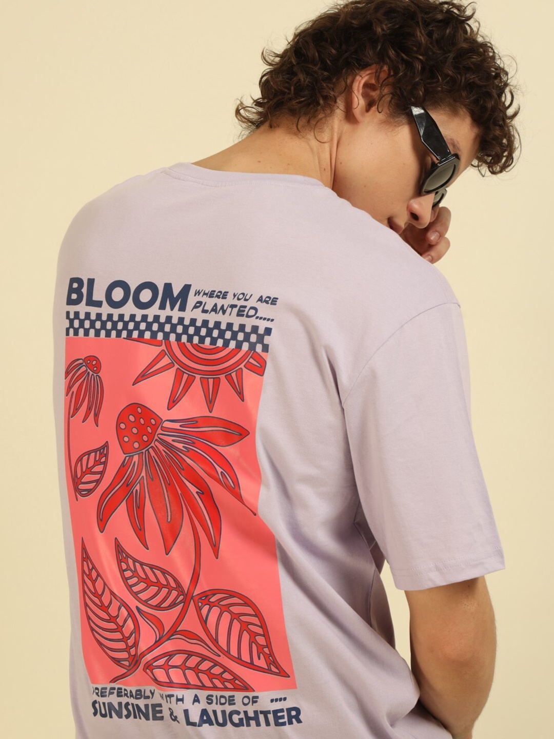 

recast Graphic Printed Cotton Oversized T-shirt, Purple