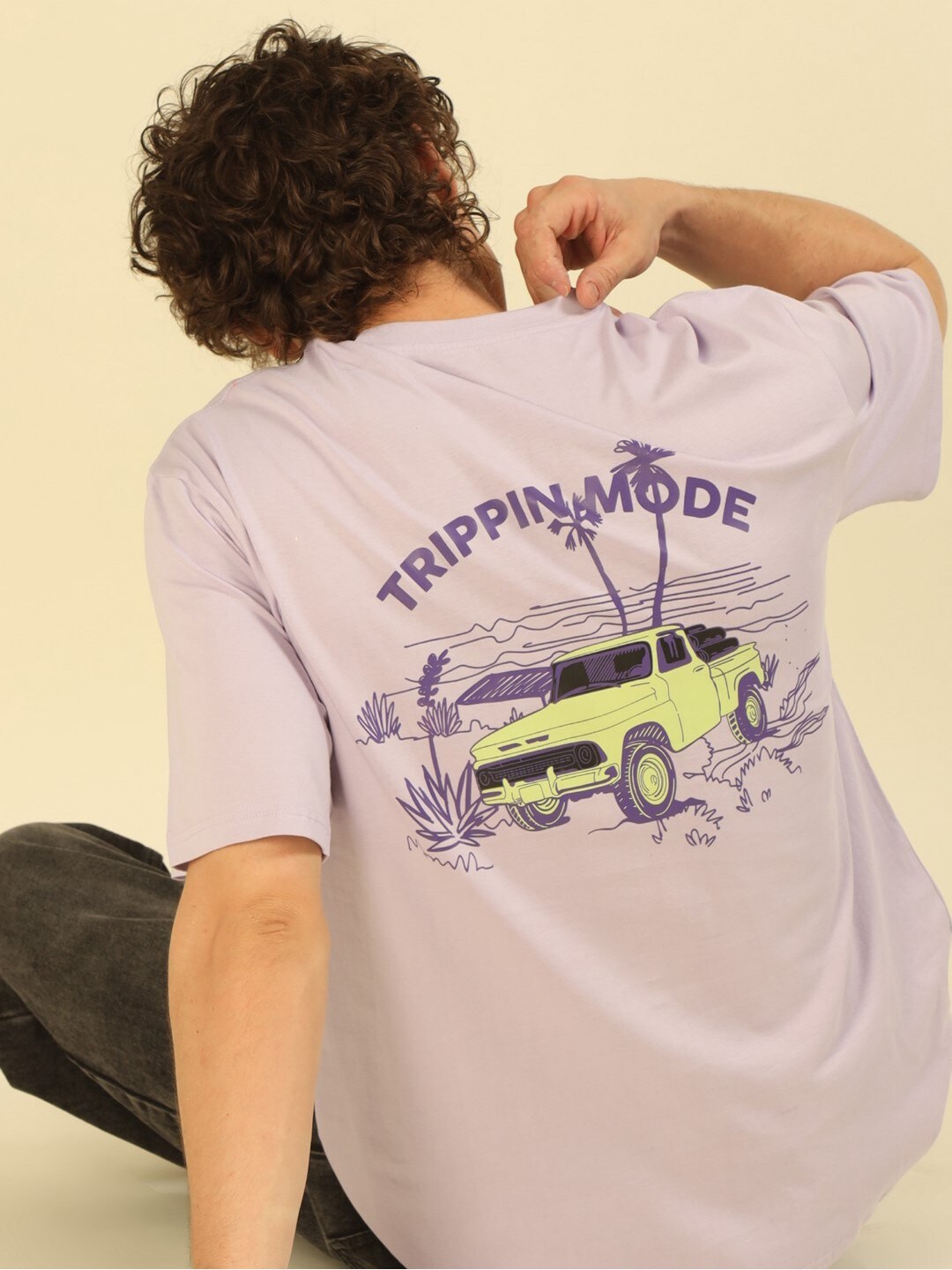 

recast Printed Cotton Oversized T-shirt, Purple
