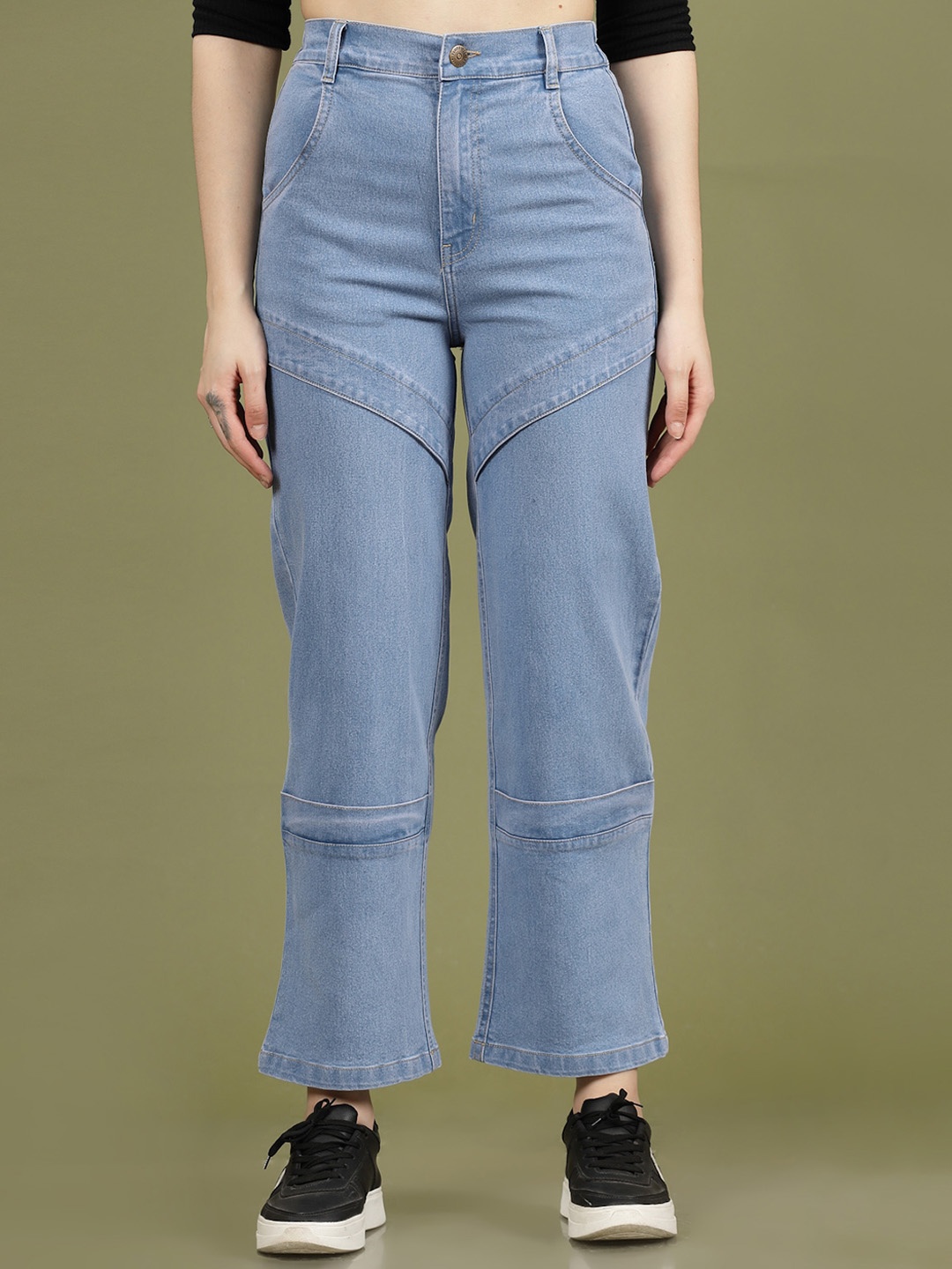 

plusS Women Clean Look Light Shade No Fade Cotton Denim Stretchable Jeans, Blue