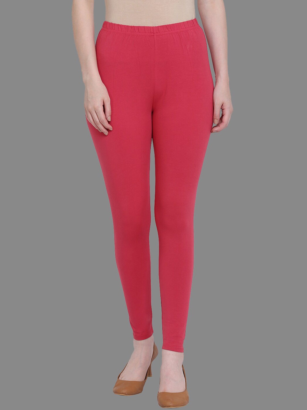 

FFU Women Cotton Ankle Length Leggings, Pink