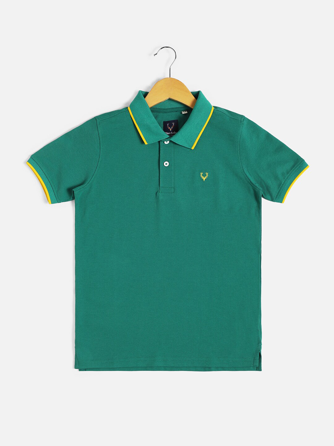 

Allen Solly Junior Boys Polo Collar Short Sleeves Cotton Casual T-shirt, Green