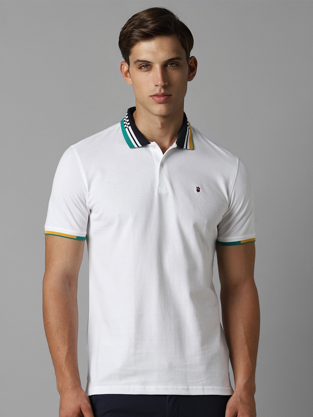 

Louis Philippe Sport Polo Collar Cotton Slim Fit T-shirt, White