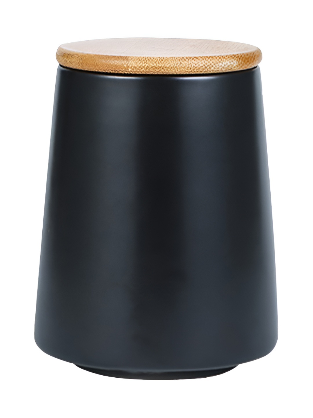 

USHA SHRIRAM Black & Brown Dishwasher Safe Ceramic Jar With Bamboo Lid 700 ml